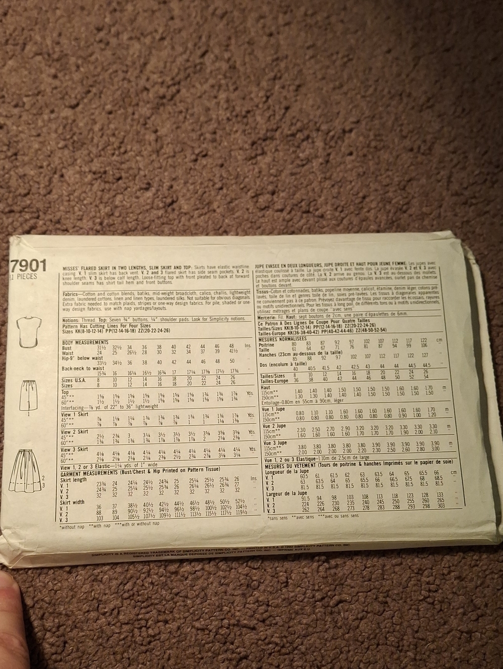 7901 Simplicity Pattern - Picture 2 of 2